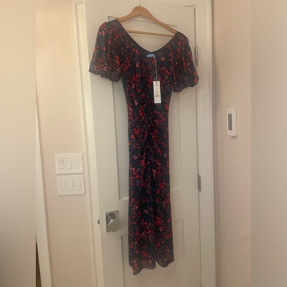 NWT Draper James short sleeved midi dress in Nassau Navy multi. Size S. - Picture 1 of 7